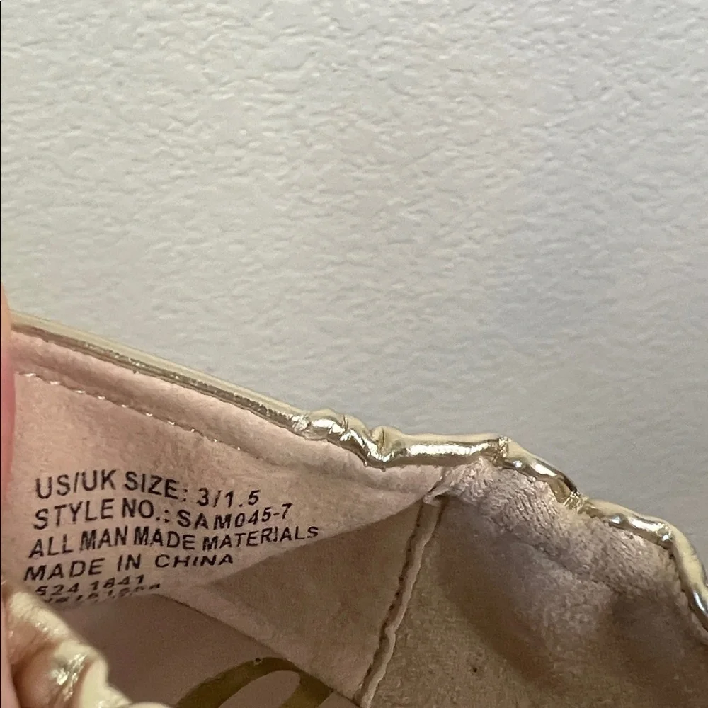 Sam Edelman Felicia Metallic Gold Ballet Flats Size 3